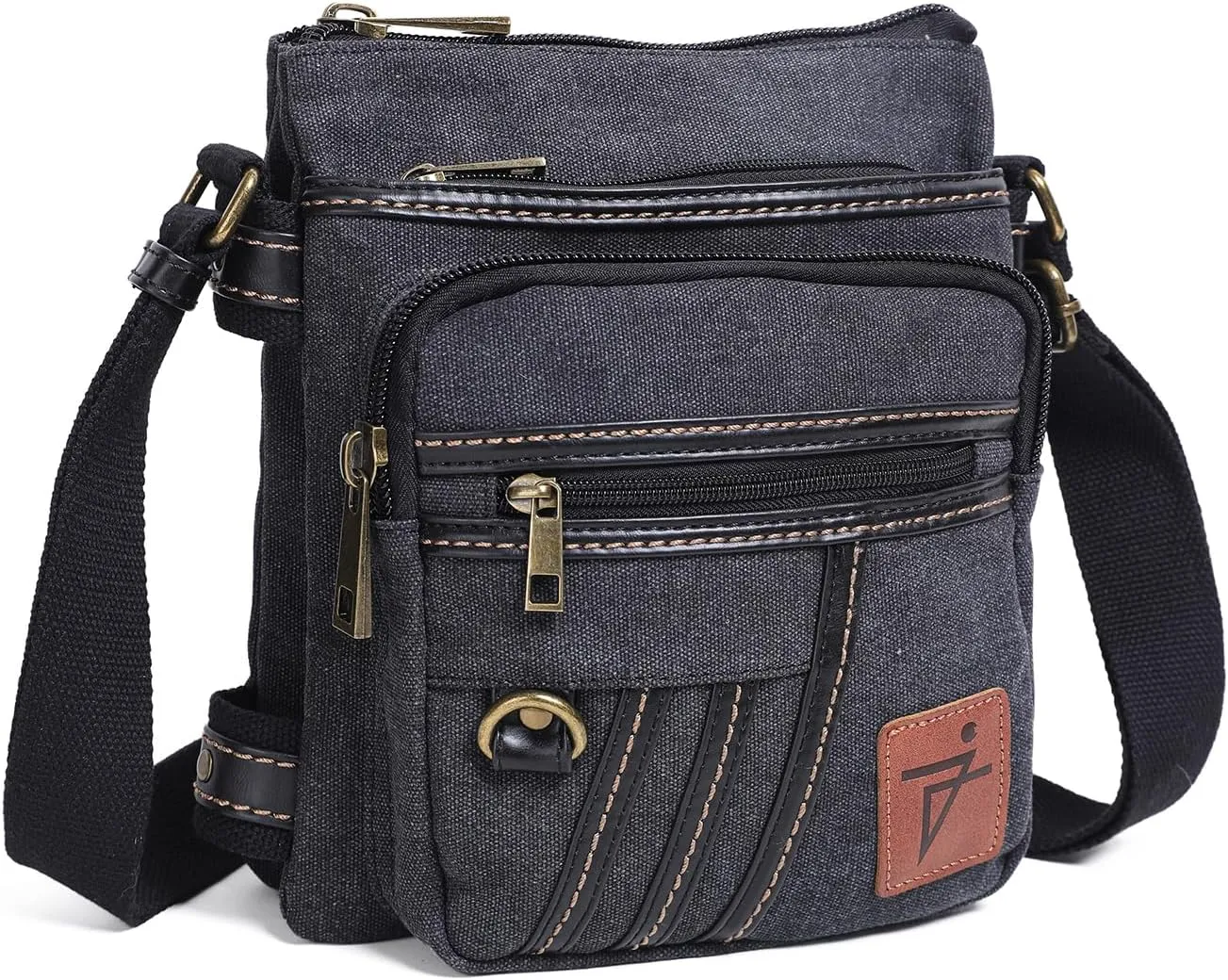 Women's Handbag Multi Pocket Shoulder Purse Water Resistant Wax Canvas Crossbody Vintage Style Messenger Bag