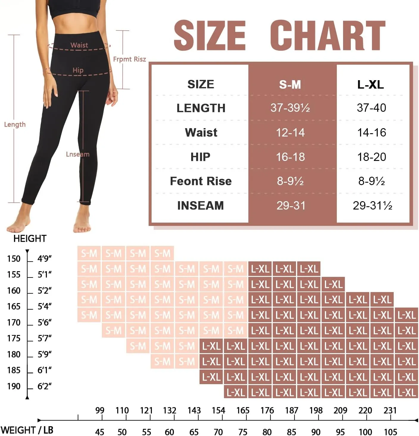 Women's High Waisted Yoga Leggings - Buttery Soft Tummy Control Workout Tights for Gym, Running & Athletic Wear