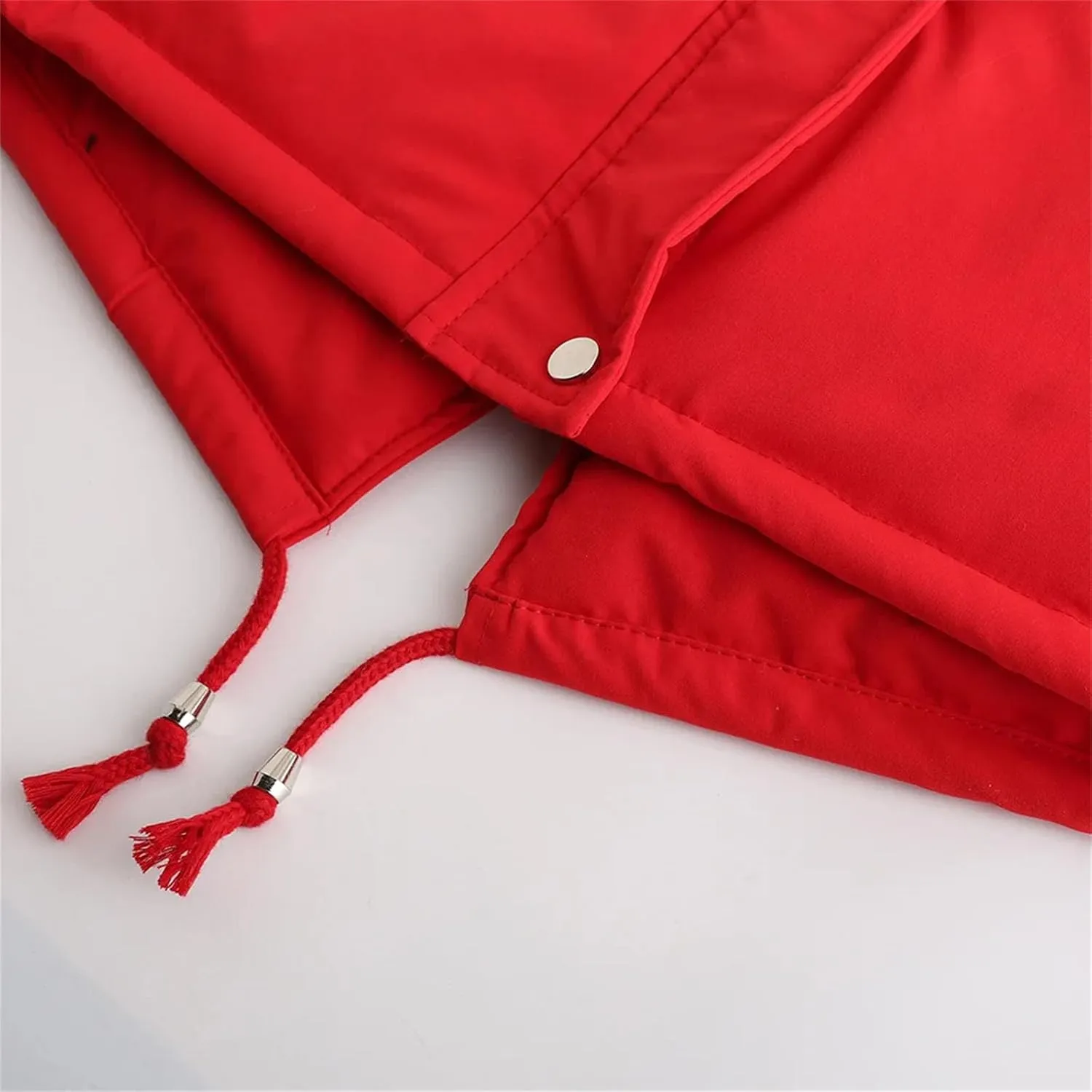 Women's Hooded Zipper Cotton-Padded Jacket Casual Warm Drawstring Waist Parka Coat