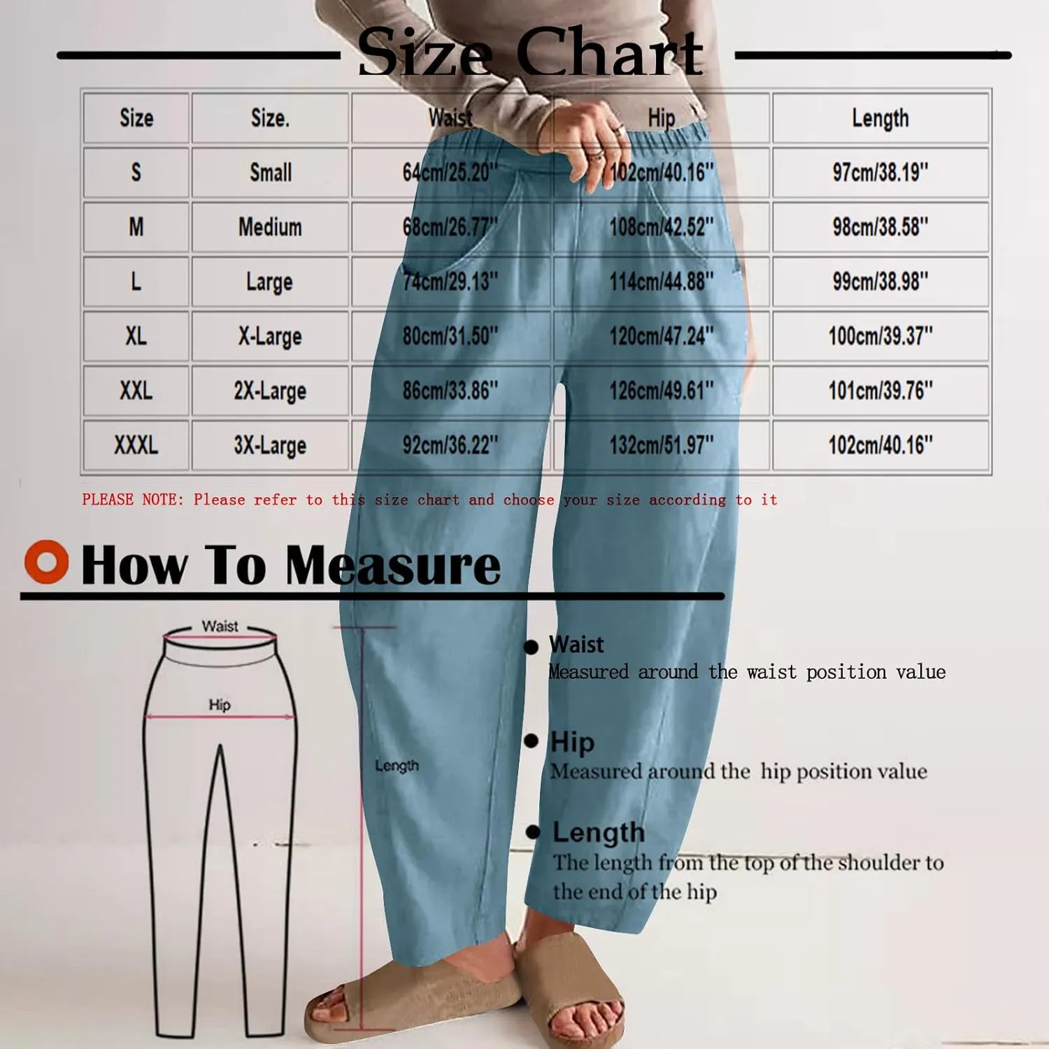 Womens Linen Wide Leg Pants Casual Loose Elastic Waisted Trousers Summer Beach Travel Vacation Harem Pants with Pocket