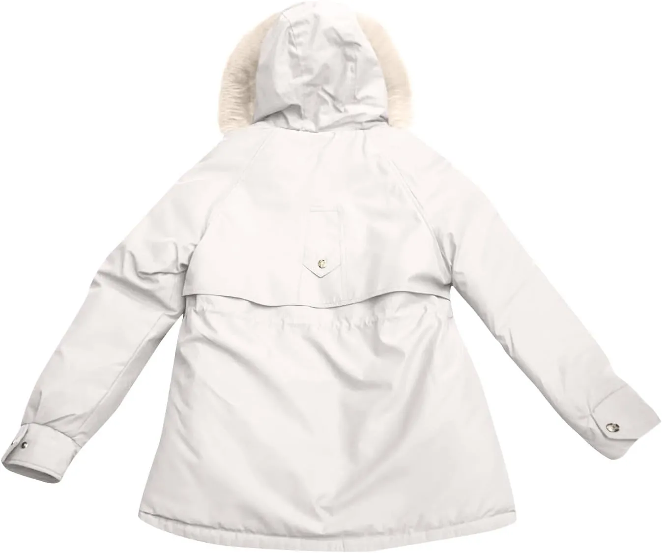 Women's Long Sleeve Winter Parka Coat With Faux Fur Hood Warm Windproof Jacket For Cold