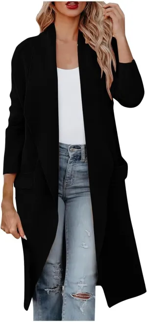 Women's Long Wool Coat Houndstooth Thickened Warm Mid Length Cold And Windproof Coat Trench Costume, S-XL