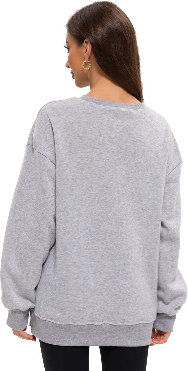 Women's Oversized Hoodies Crew Neck Pullover Sweaters for Casual Comfy Fall Fashion Outfits