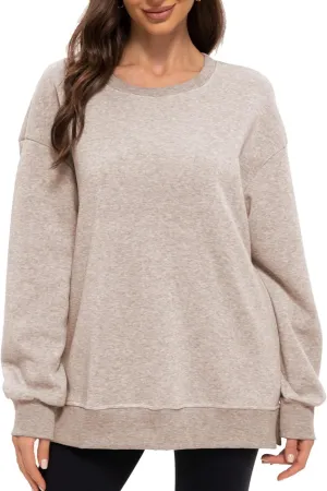 Women's Oversized Hoodies Crew Neck Pullover Sweaters for Casual Comfy Fall Fashion Outfits