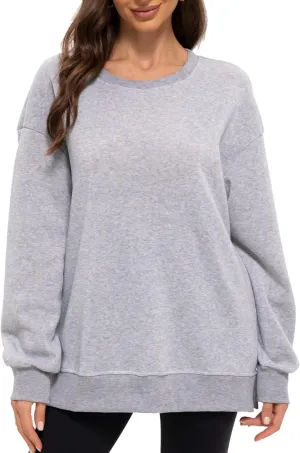 Women's Oversized Hoodies Crew Neck Pullover Sweaters for Casual Comfy Fall Fashion Outfits