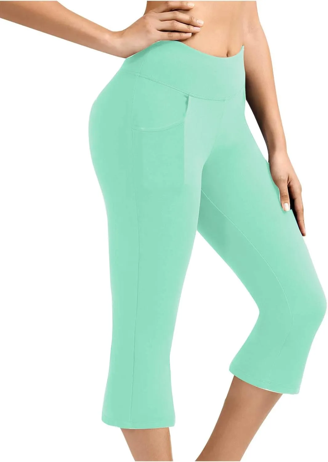 Womens Pants for Women Workout Gym Yoga High Cut Flared Wide Leg Plain Boot Cut Leg Summer Fall 2025