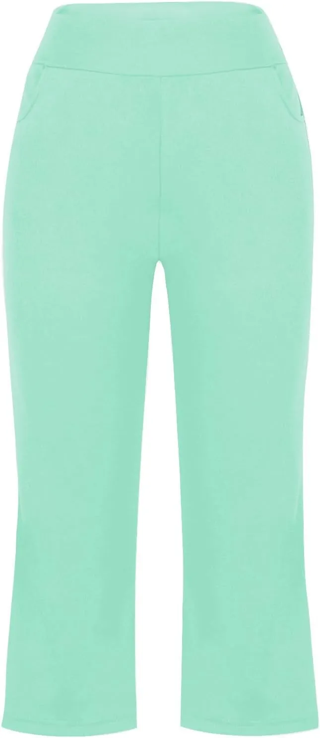 Womens Pants for Women Workout Gym Yoga High Cut Flared Wide Leg Plain Boot Cut Leg Summer Fall 2025