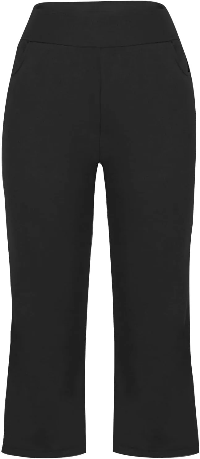 Womens Pants for Women Workout Gym Yoga High Cut Flared Wide Leg Plain Boot Cut Leg Summer Fall 2025