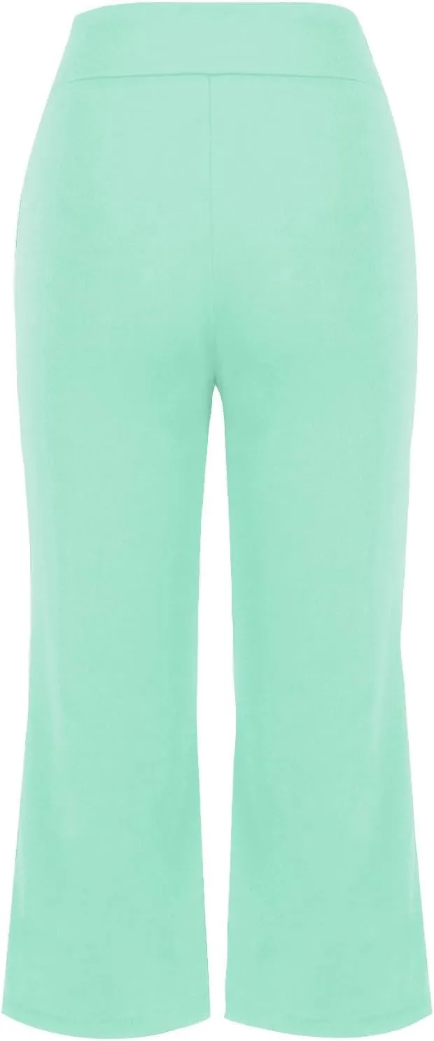 Womens Pants for Women Workout Gym Yoga High Cut Flared Wide Leg Plain Boot Cut Leg Summer Fall 2025