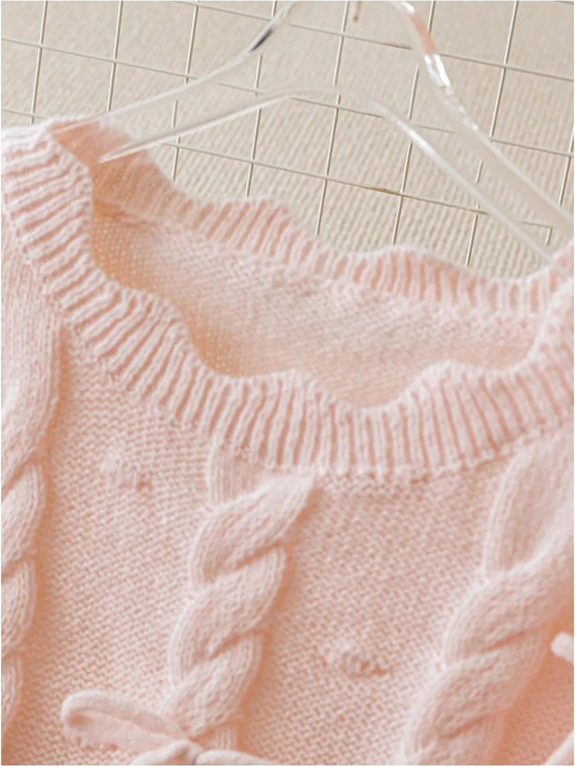 Women's Plus Size Bowknot Sweater Cable Knit Long Sleeve Crewneck Knit Pullovers Soft Knitwear