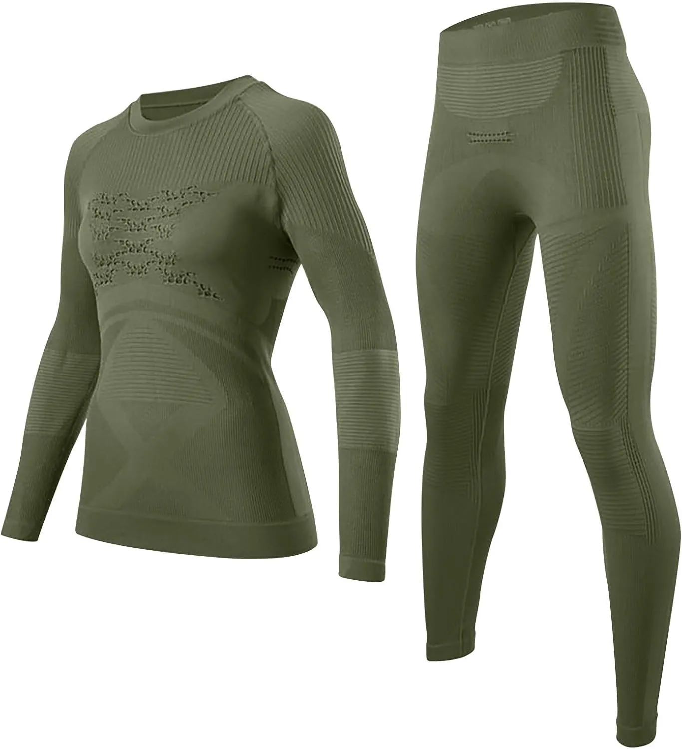 Womens Ski Base Layers Ladies Thermal Underwear Set Long Sleeve Sports T-Shirt Top Bottoms Warm Compression Set