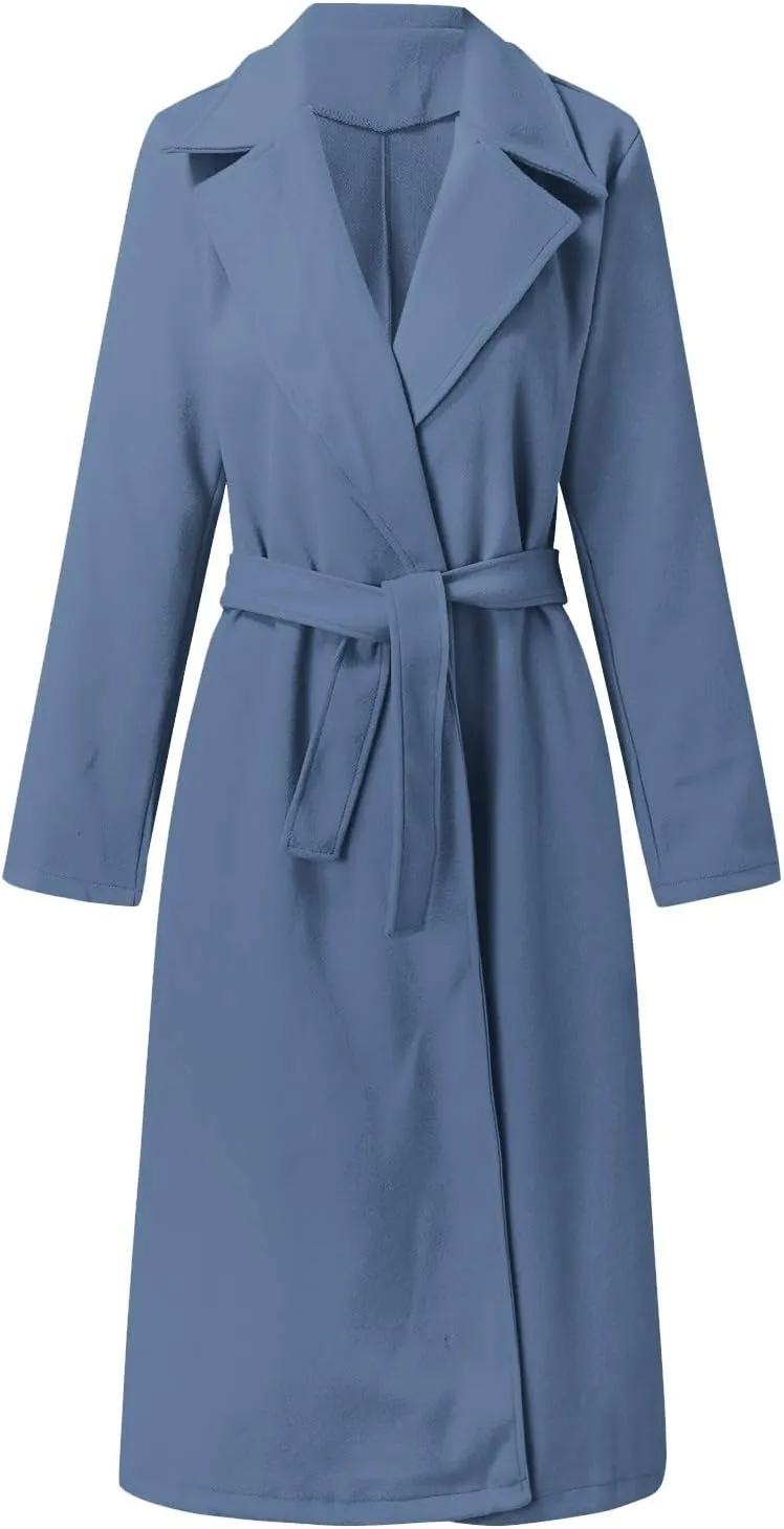 Womens Trench Coat Waterproow Jacket Loose Fitting Warm Winter Outwear Fashion Lapel Rain Trench Coat Women with