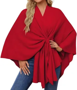 Womens Warm Winter Pashmina Blanket Poncho Knitted Scarf Shawl Scarf Wrap Cardigan Coat Sweater Pullover Cape Gifts