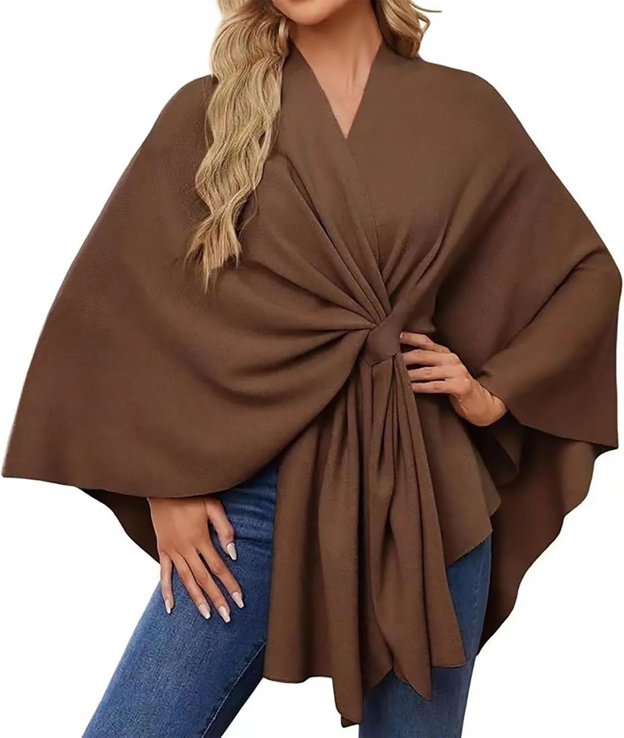 Womens Warm Winter Pashmina Blanket Poncho Knitted Scarf Shawl Scarf Wrap Cardigan Coat Sweater Pullover Cape Gifts