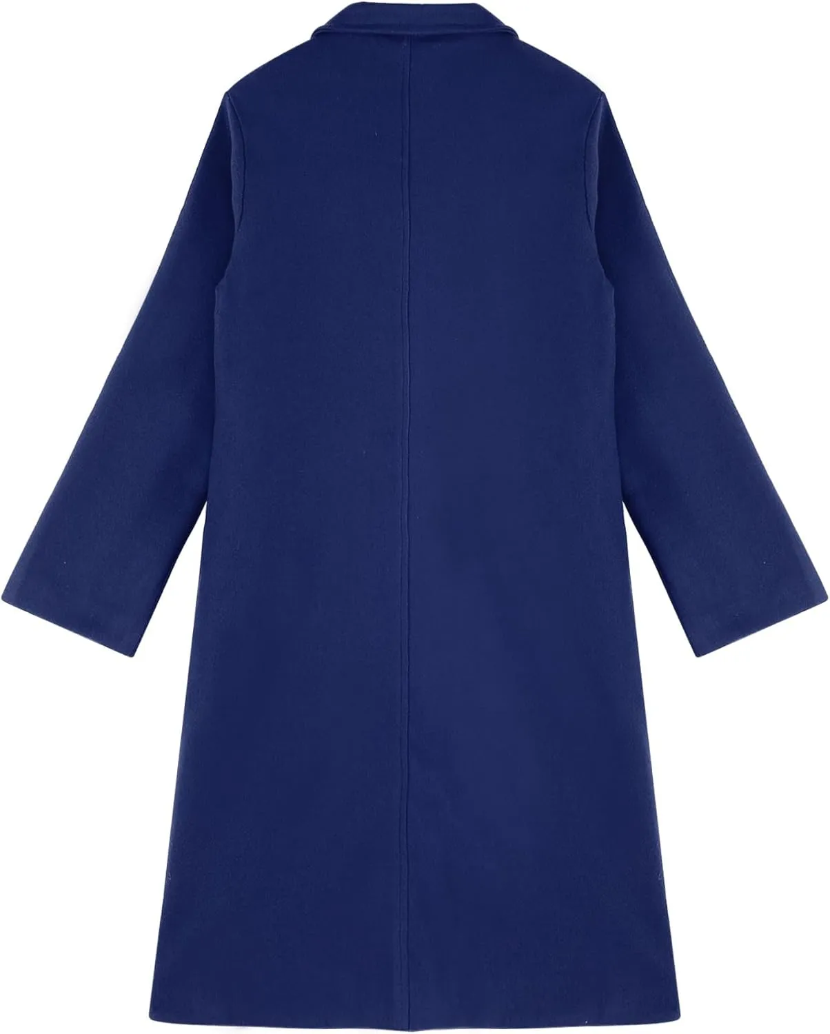Women's Winter Elegant Wool Blend Overcoat Jackets Turn-Down Collar Single-Breasted Long Trench Pea Coat