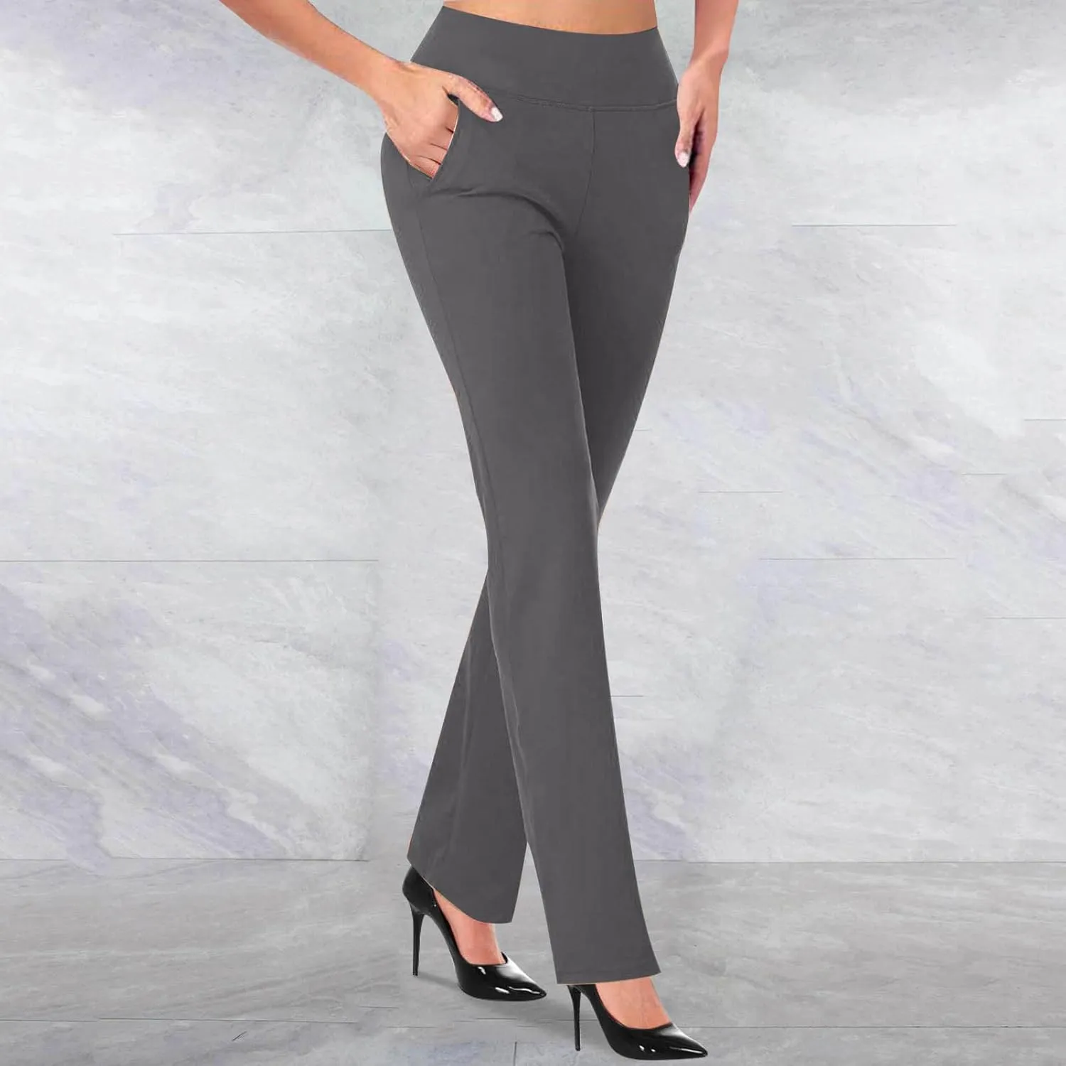 Womens Work Pants High 2024 High Waist Dress Pant Casual 4 Ways Stretch Yoga Pants Comfy Workout Business Pants