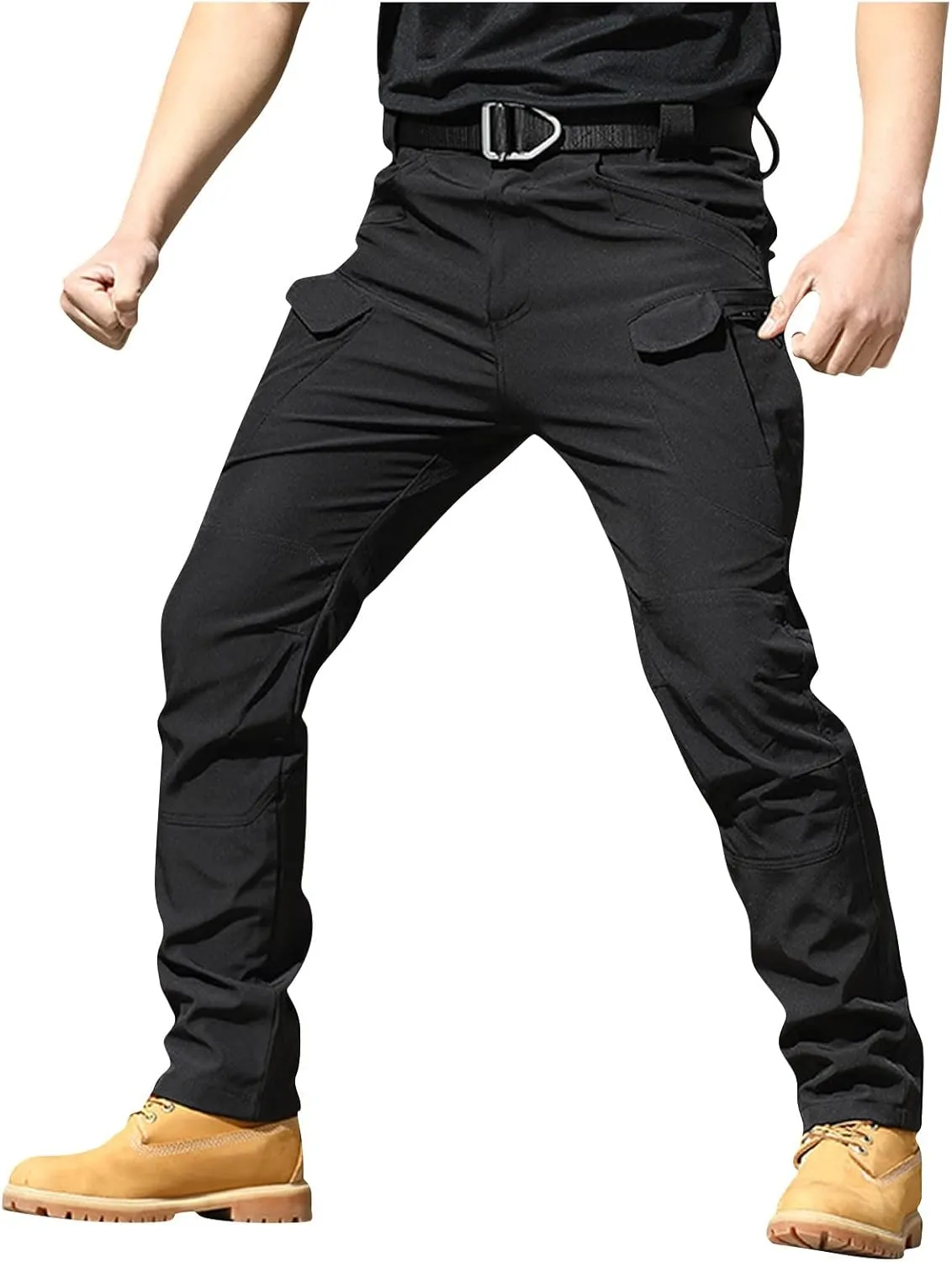 Work Cargo Pants for Men Slim Fit Waterproof Camping Hiking Pant Lightweight Flexcamo Tactical Pants Multi Pockets
