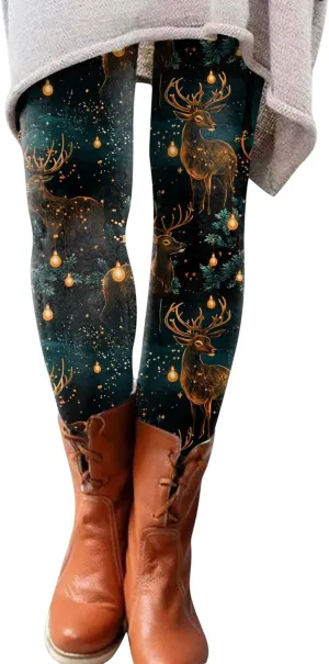 Workout Leggings for Women Fashion Soft Daily Vacation Deep Green Gray Green All Seasons Flare Leggings for Women