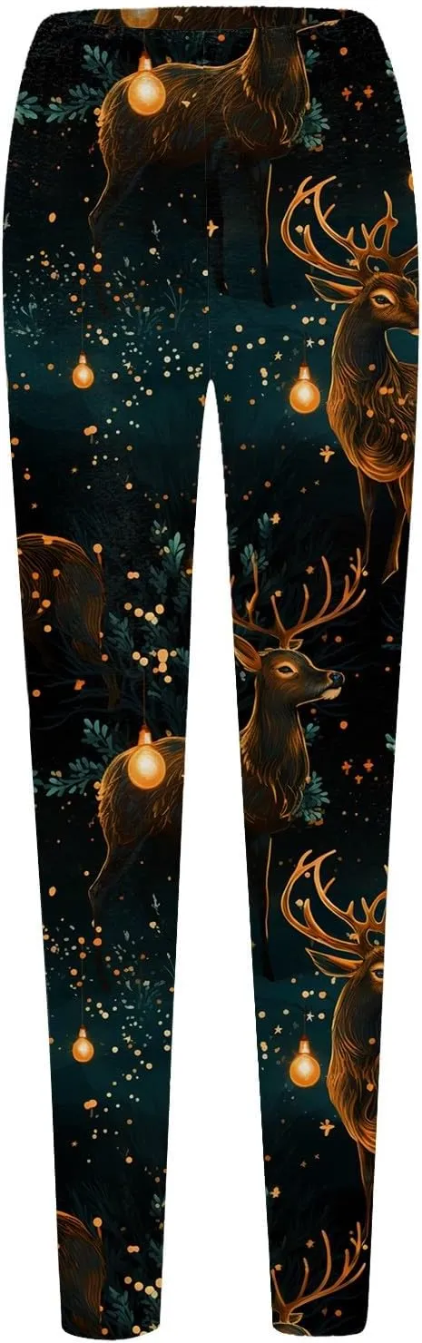 Workout Leggings for Women Fashion Soft Daily Vacation Deep Green Gray Green All Seasons Flare Leggings for Women