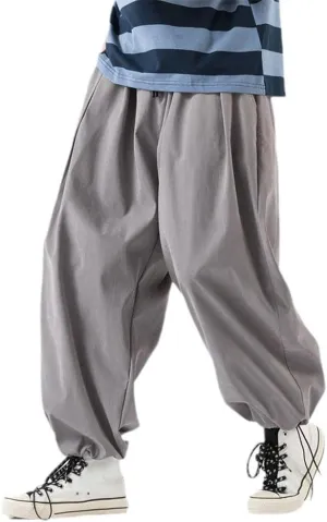 Xingfenly Design Drawstring Harem Pants Men Baggy Jogging Japanese Men Crotch Wide Leg Male Casual Loose Trousers