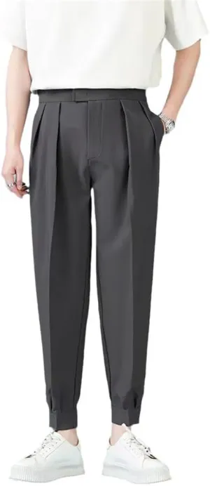 Xingfenly Pleats Men' Casual Harem Pants Japanese Style Loose Male Feet Solid Color Youth Trousers Streetwear