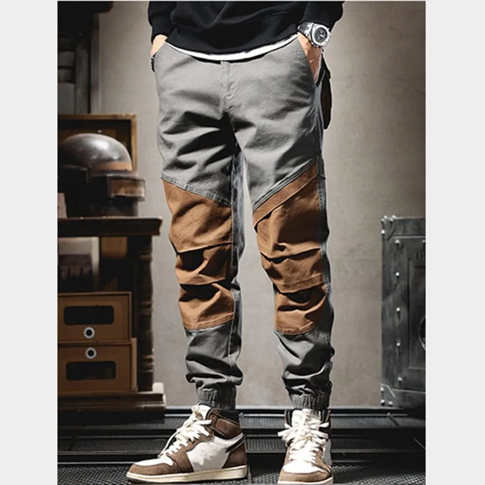 XYGJZ Men's Casual Cargo Pants Outdoor Patckwork Harem Pants RY21