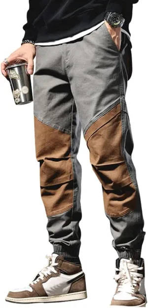 XYGJZ Men's Casual Cargo Pants Outdoor Patckwork Harem Pants RY21