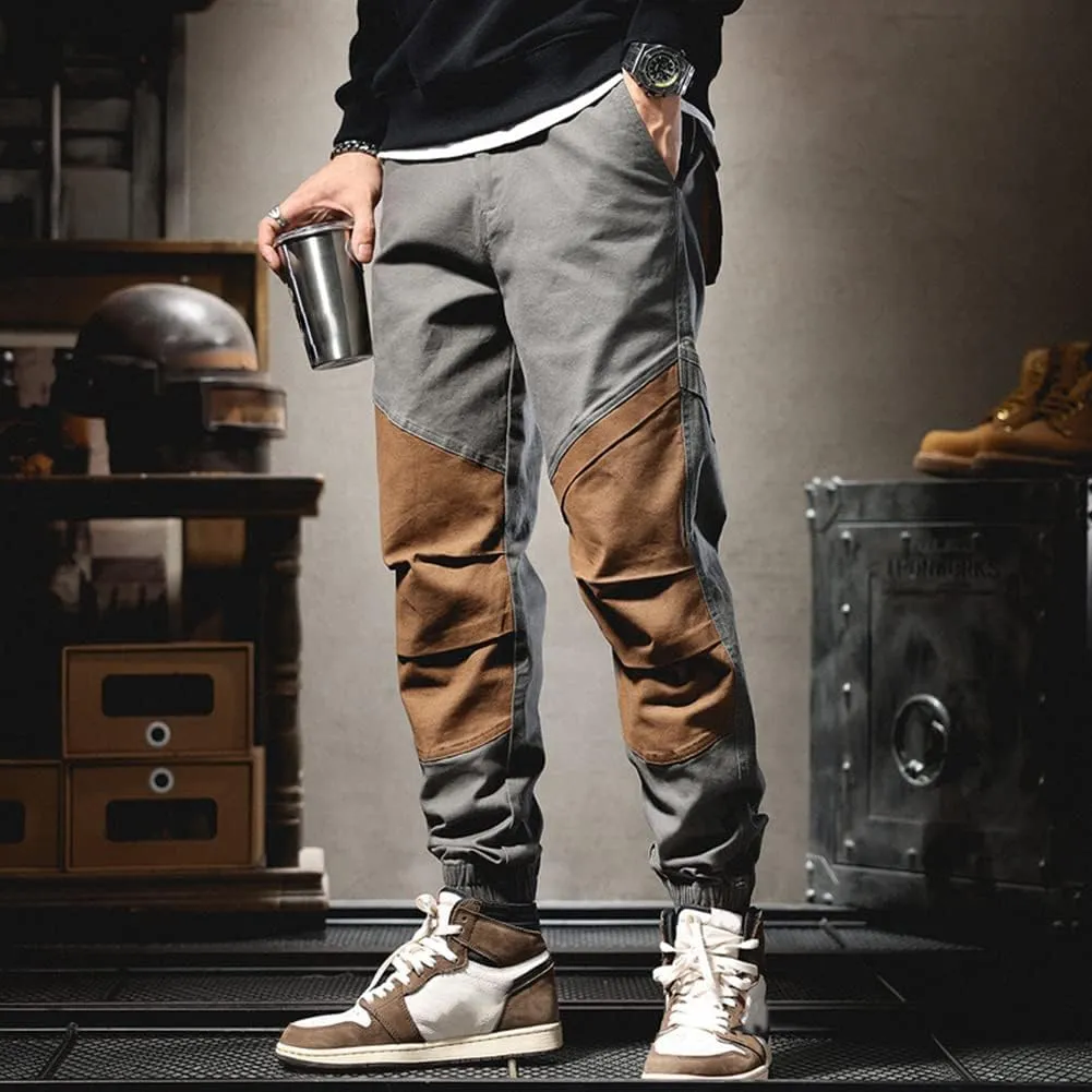 XYGJZ Men's Casual Cargo Pants Outdoor Patckwork Harem Pants RY21