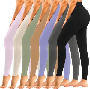 yeuG 7 Pack High Waisted Leggings for Women Tummy Control Soft Workout Yoga Pants Full Length & Capri