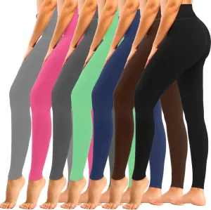 yeuG 7 Pack High Waisted Leggings for Women Tummy Control Soft Workout Yoga Pants Full Length & Capri