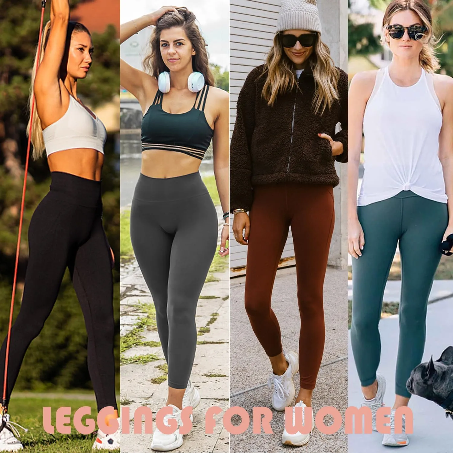 yeuG 7 Pack High Waisted Leggings for Women Tummy Control Soft Workout Yoga Pants Full Length & Capri