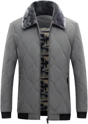 Yeuyyben Parkas Men Winter Jacket Cotton Padded Thick Warm Outerwear Men Zipper Coats