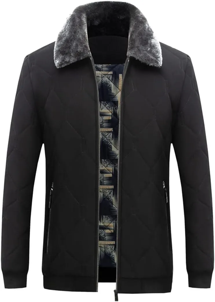 Yeuyyben Parkas Men Winter Jacket Cotton Padded Thick Warm Outerwear Men Zipper Coats