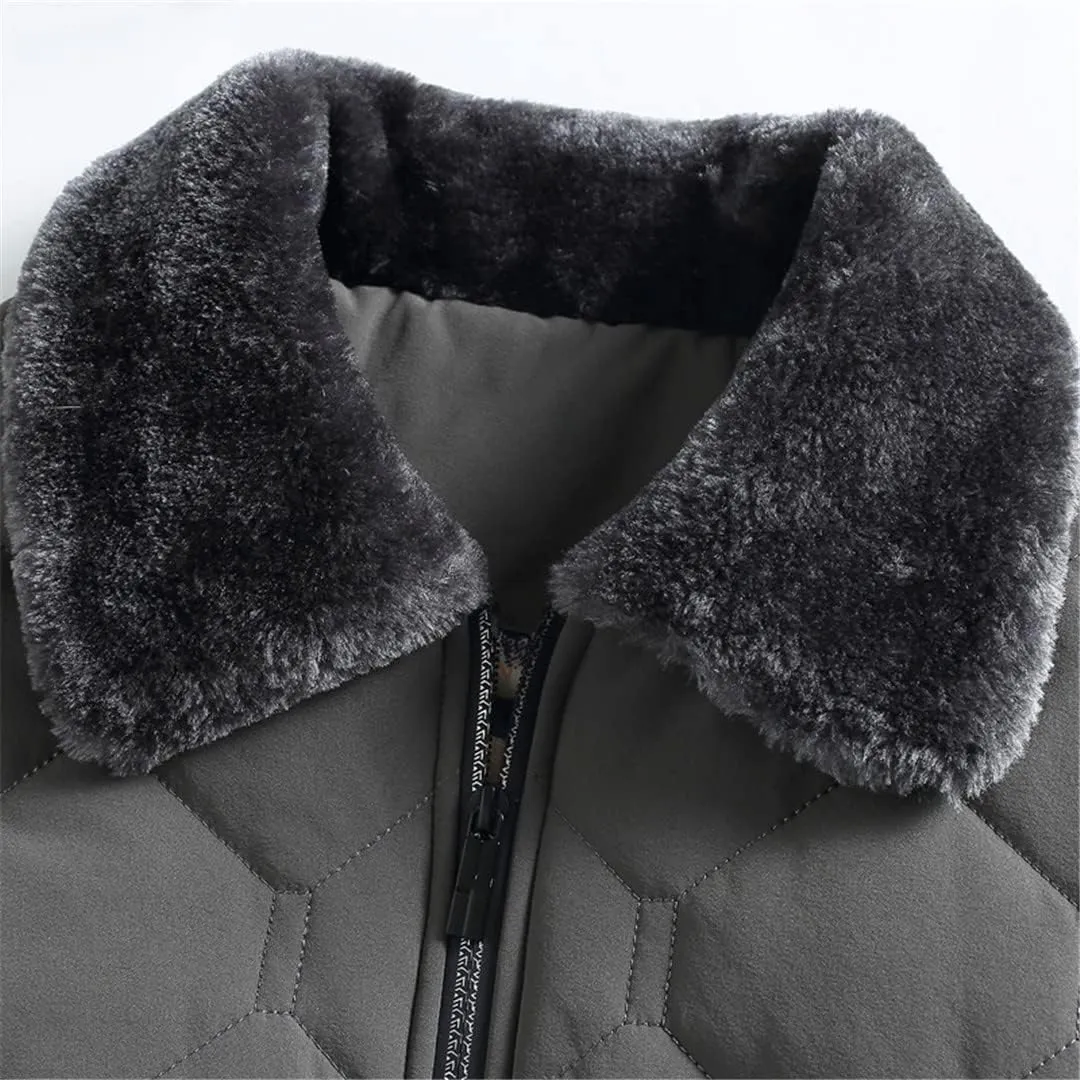 Yeuyyben Parkas Men Winter Jacket Cotton Padded Thick Warm Outerwear Men Zipper Coats