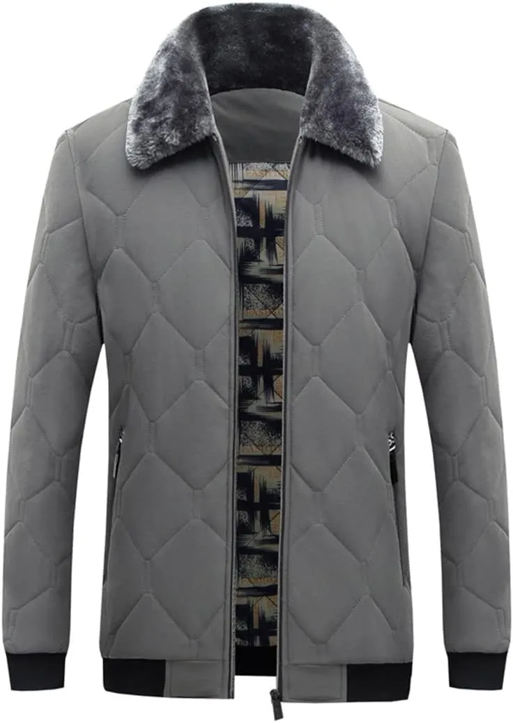 Yeuyyben Parkas Men Winter Jacket Cotton Padded Thick Warm Outerwear Men Zipper Coats