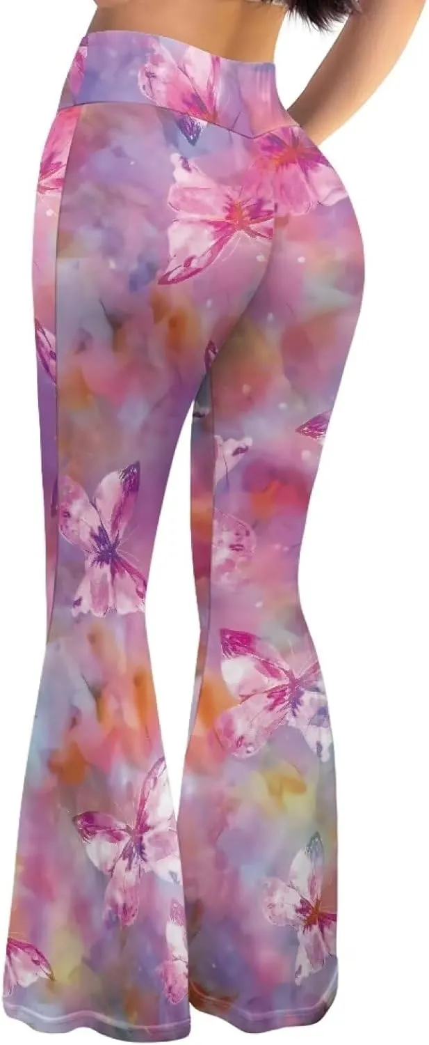 YEXIATODO Flared Yoga Pants for Women Girls Bootleg Yoga Pants Bell Bottom Pants Soft Flared Leggings Hippie Pants Tights