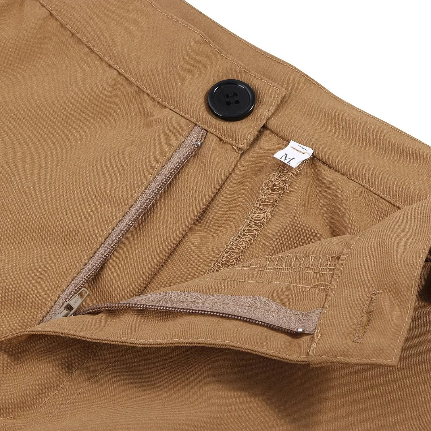 Ymosrh Mens Large Tall Pants Men's Slim Fashion Solid Color Casual Pants Multi Pocket Straight Cargo Pants Stretch