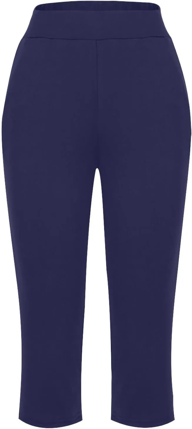 Yoga Capri Pants for Women High Waisted Loose Fitting Capri Wide Leg Pants Capri Pants for Dressy Casual Sweat Capris