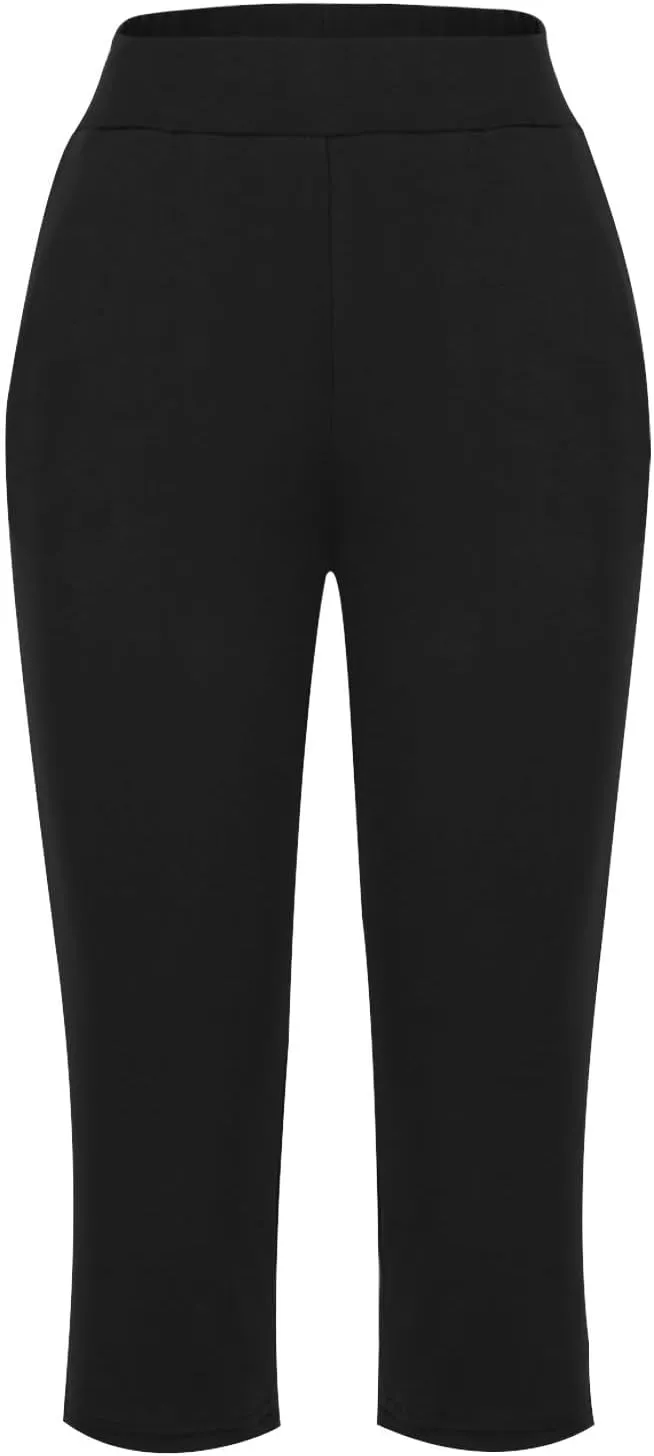 Yoga Capri Pants for Women High Waisted Loose Fitting Capri Wide Leg Pants Capri Pants for Dressy Casual Sweat Capris