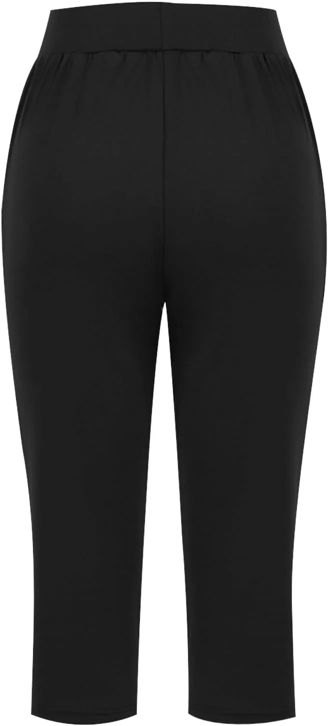 Yoga Capri Pants for Women High Waisted Loose Fitting Capri Wide Leg Pants Capri Pants for Dressy Casual Sweat Capris