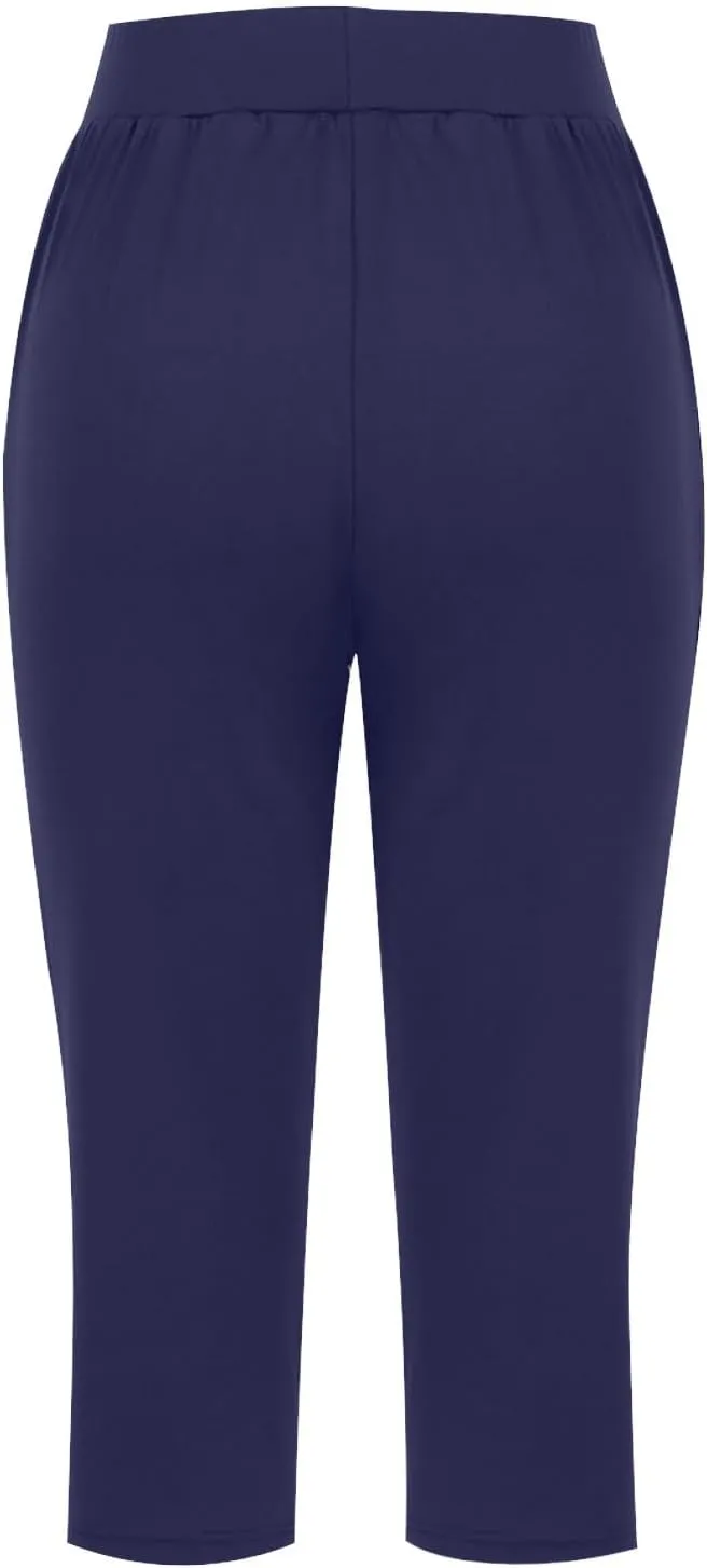Yoga Capri Pants for Women High Waisted Loose Fitting Capri Wide Leg Pants Capri Pants for Dressy Casual Sweat Capris