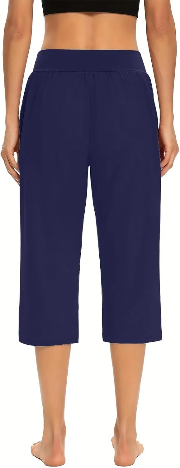 Yoga Capri Pants for Women High Waisted Loose Fitting Capri Wide Leg Pants Capri Pants for Dressy Casual Sweat Capris
