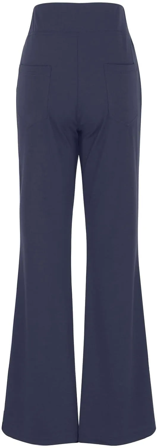 Yoga Dress Pants for Women with Pockets Business Casual High Waisted Work Pants Flare Leggings Tummy Control Slacks