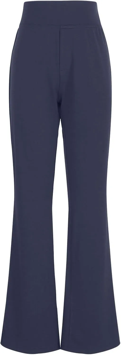 Yoga Dress Pants for Women with Pockets Business Casual High Waisted Work Pants Flare Leggings Tummy Control Slacks