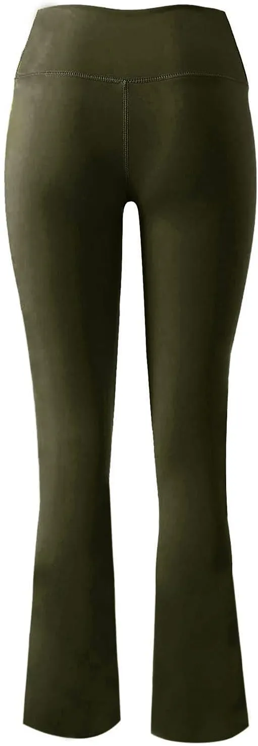 Yoga Pants Women Flare High Waisted Leggings Tummy Control Bell Bottom Cross Waist Leggings Wide Leg Casual Pants