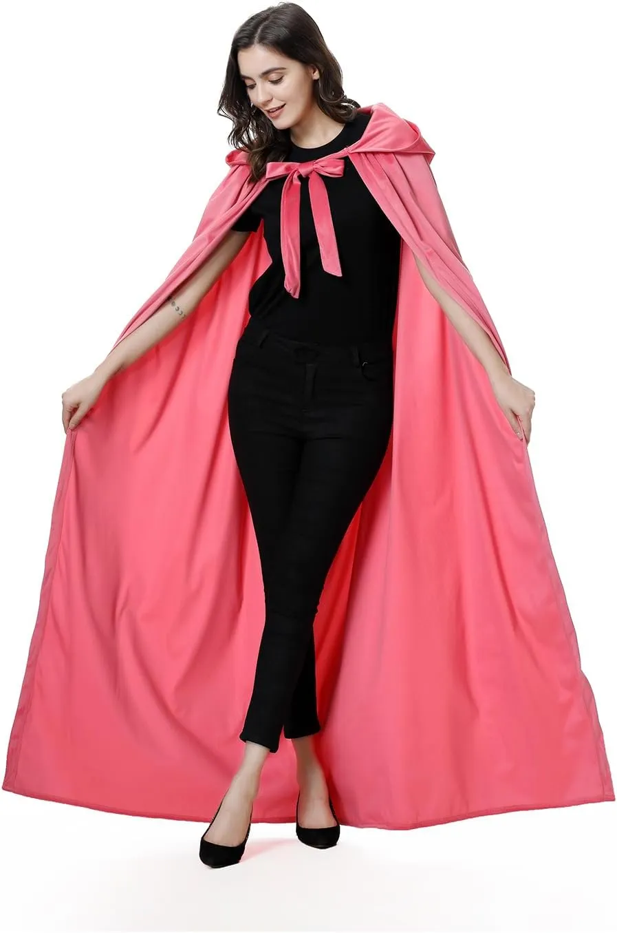 yolsun Unisex Adult Deluxe Wool-Blend Hooded Cloak Dutch Velvet Cape for Halloween Cosplay Costumes