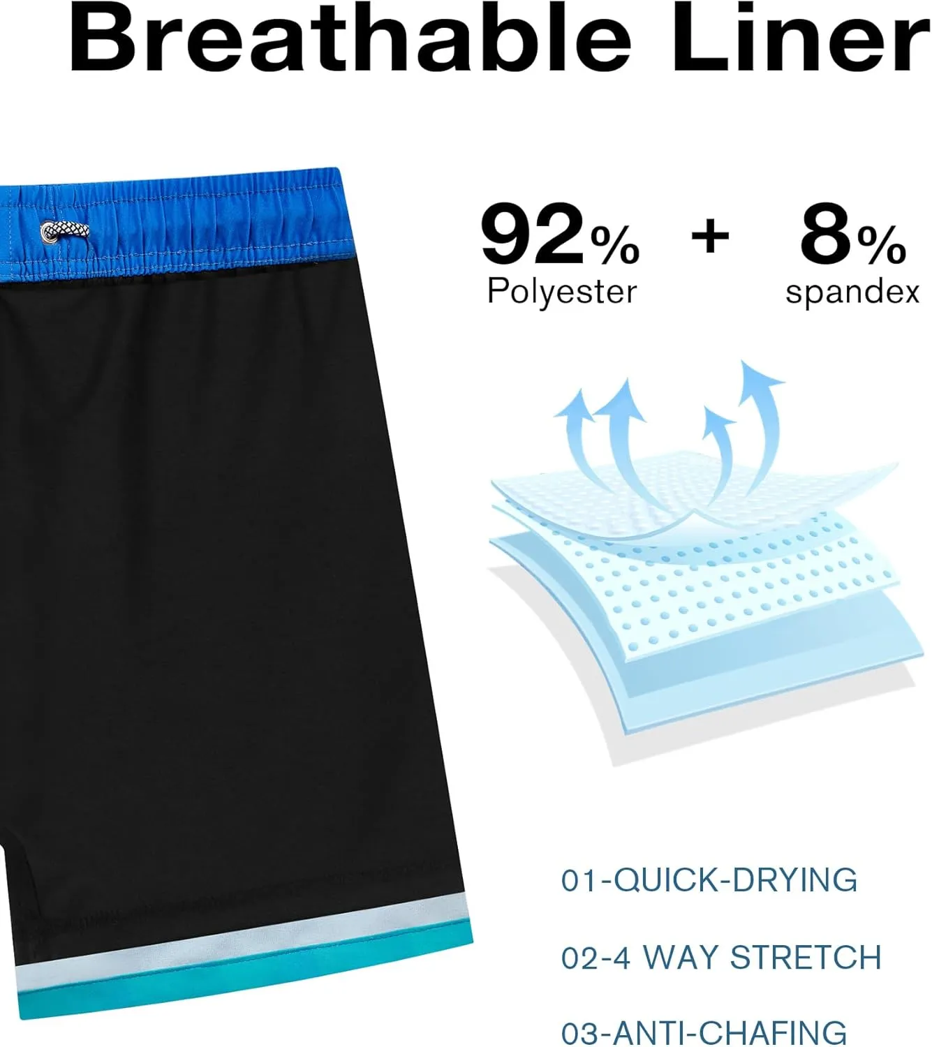 zeetoo Mens Swim Trunks with Compression Liner 5.5" Quick Dry Swim Shorts with Zipper Pockets Bathing Suit