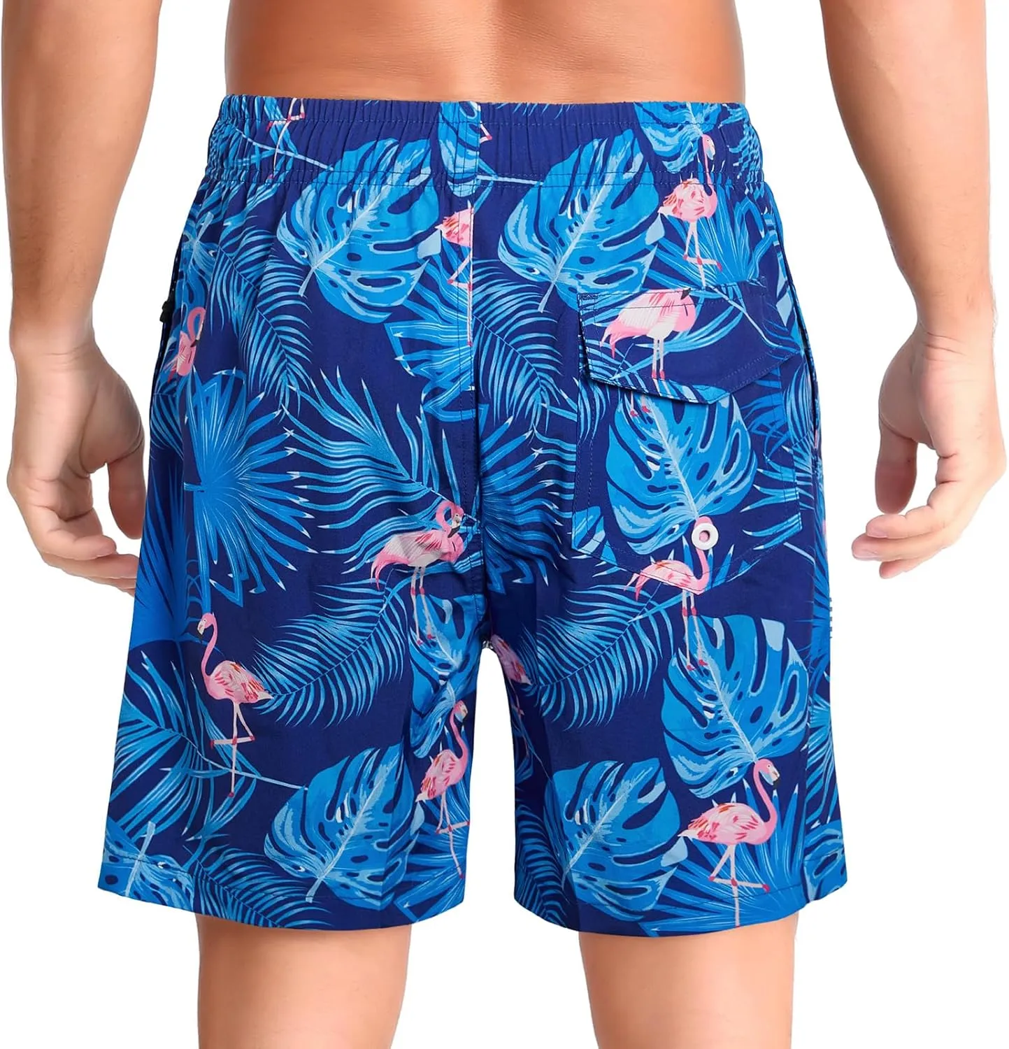 zeetoo Mens Swim Trunks with Compression Liner 5.5" Quick Dry Swim Shorts with Zipper Pockets Bathing Suit