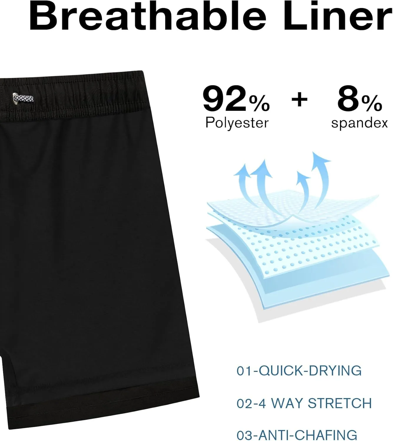 zeetoo Mens Swim Trunks with Compression Liner 5.5" Quick Dry Swim Shorts with Zipper Pockets Bathing Suit