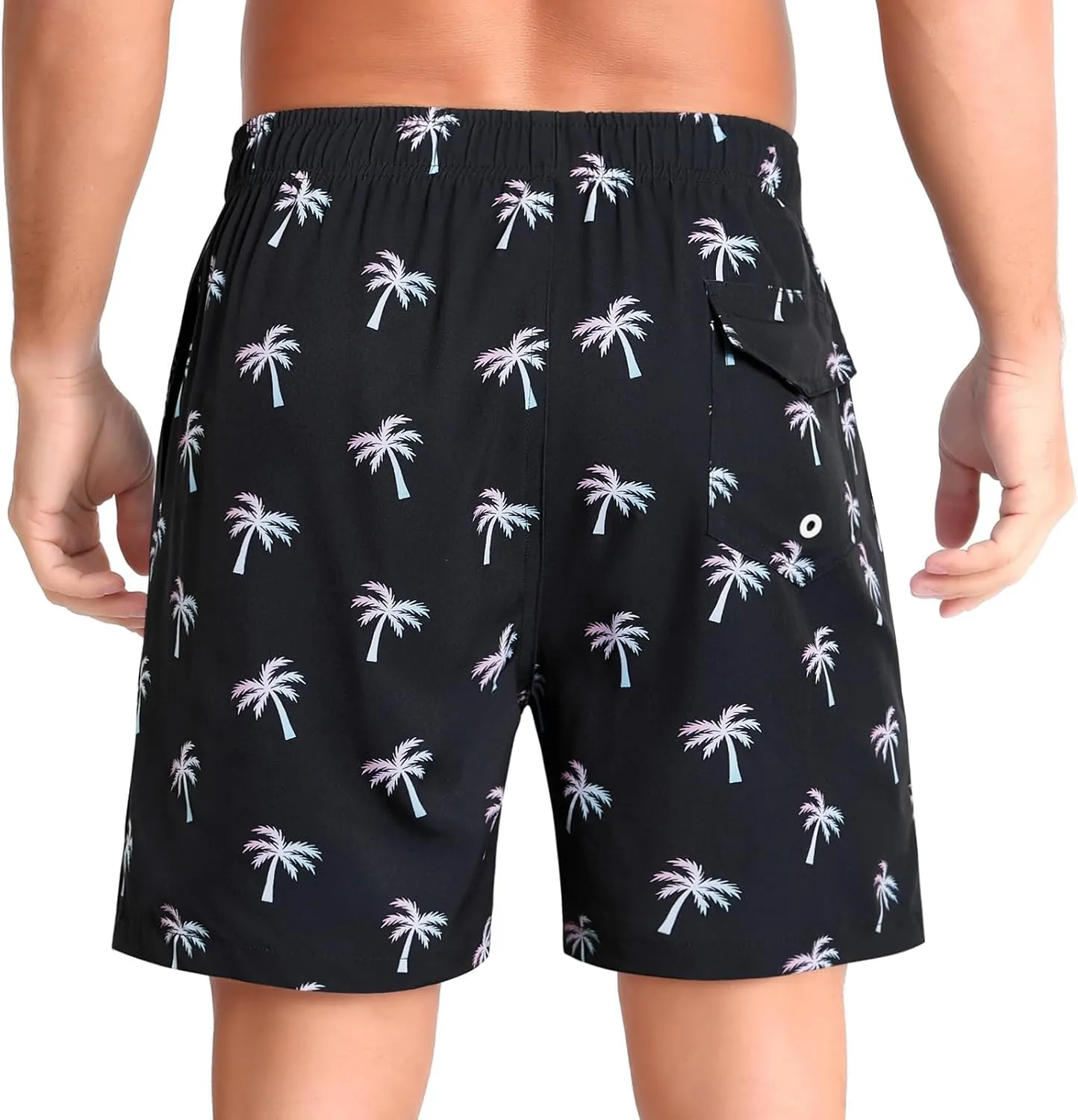 zeetoo Mens Swim Trunks with Compression Liner 5.5" Quick Dry Swim Shorts with Zipper Pockets Bathing Suit
